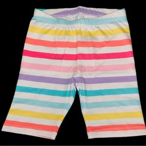 Girls Small(5/6) Rainbow Striped Capri Leggings